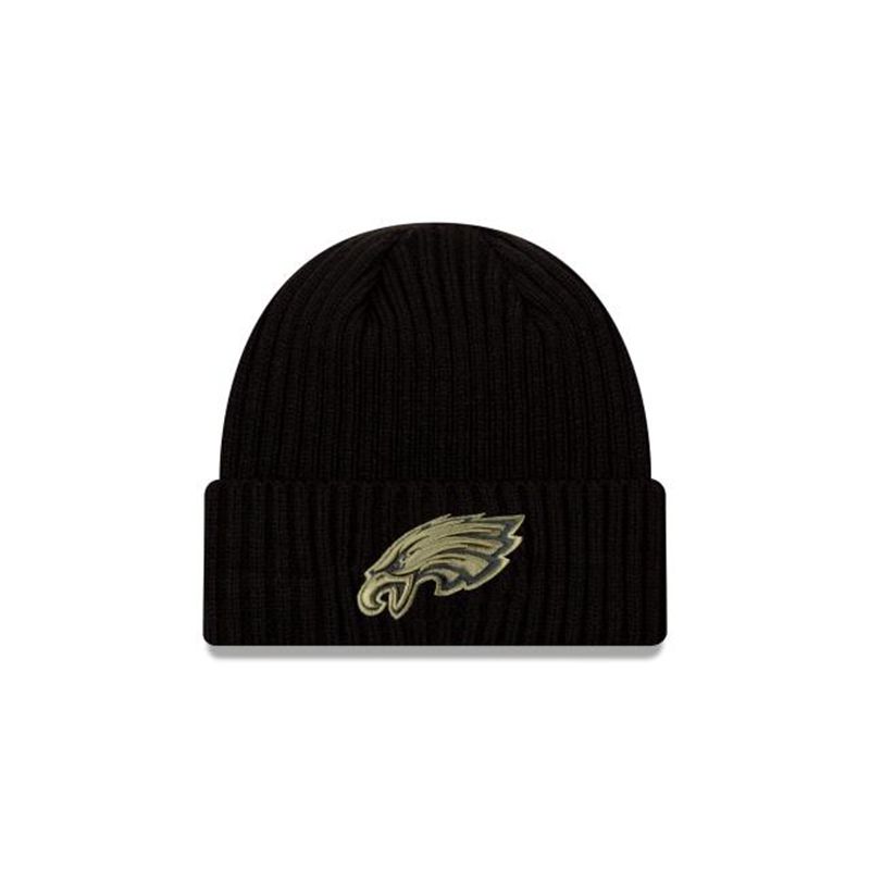 NFL Philadelphia Eagles Salute To Service Cuff Knit (TDU5417) - Black New Era Beanies